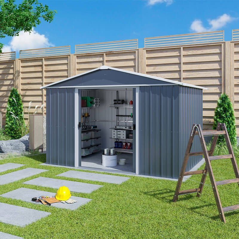 10' x 8' Yardmaster Castleton Anthracite Metal Shed (3.03m x 2.37m) - Image 1