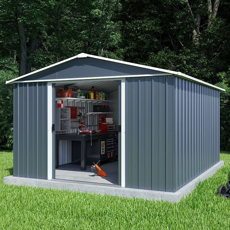 10' x 13' Yardmaster Castleton Anthracite Metal Shed (3m x 3.9m) - Image 1