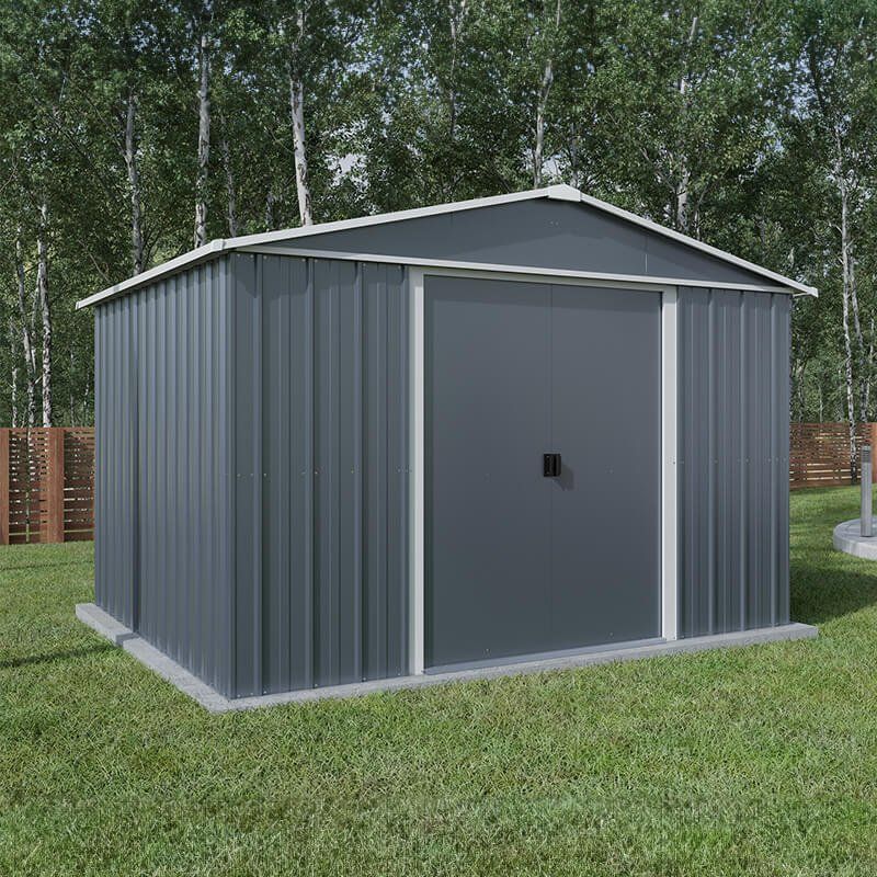 10' x 10' Yardmaster Castleton Anthracite Metal Shed (3.03m x 2.98m) - Image 1
