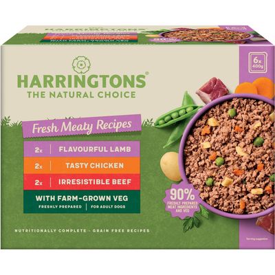 Pack of 6 Harringtons Grain Free Dog Food Trays 400g - Meaty - Thumbnail 2