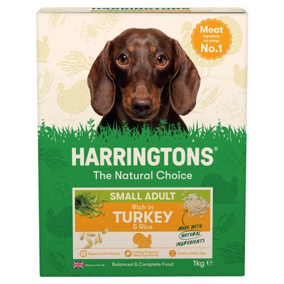 Harringtons Rich in Turkey & Rice Small Adult Dog Food 1kg