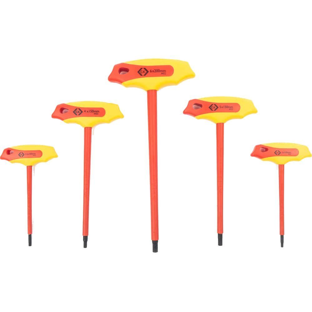 CK 5 Piece VDE Insulated T Handle Hex Keys Set - Image 1