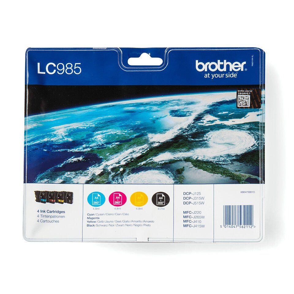 Brother LC-985VALBP Ink cartridge multi pack Bk.C.M.Y 300pg + 3x260pg - Image 1