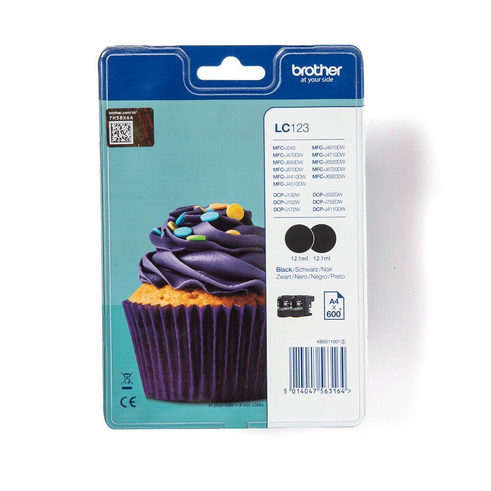 Brother LC123BKBP2 ink cartridge 2 pc(s) Original Black - Image 1