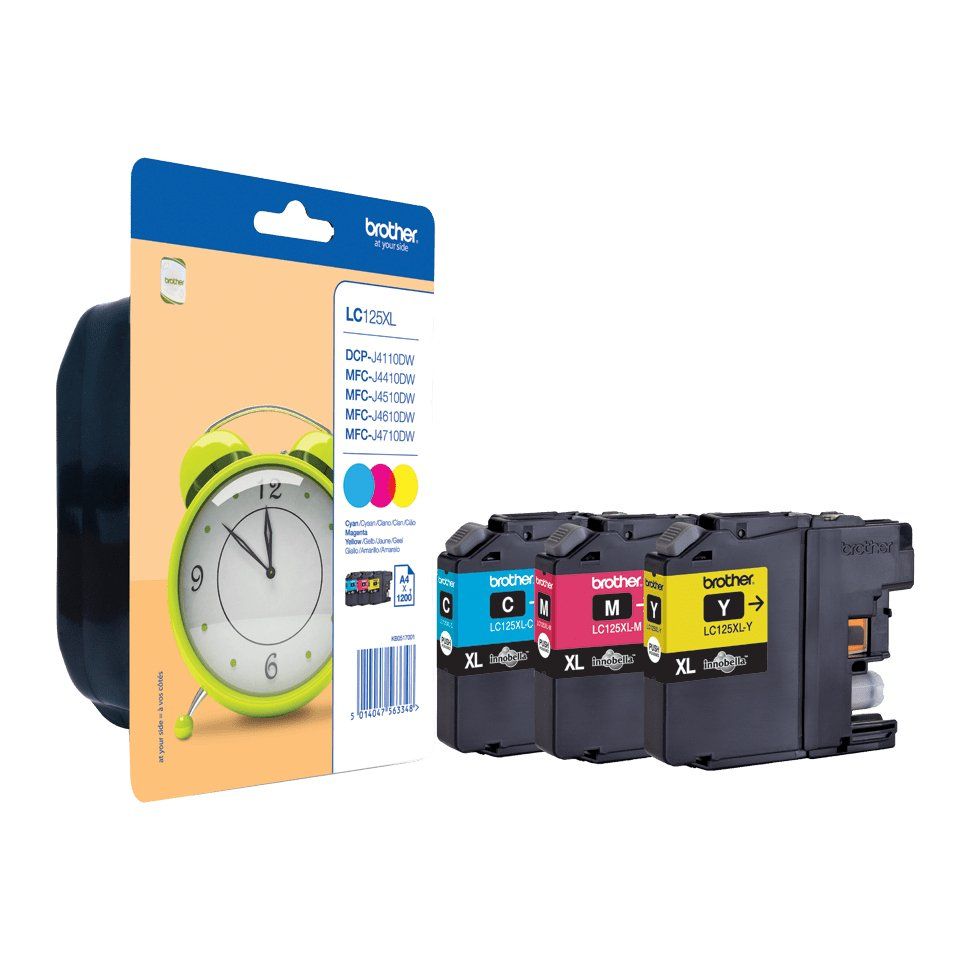 Brother LC125XLRBWBP ink cartridge 3 pc(s) Original High (XL) Yield Cyan, Magenta, Yellow - Image 1