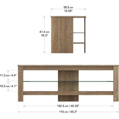 AVF Calibre CA115GOX 1150 mm TV Stand Rustic Sawn Oak, Brown
