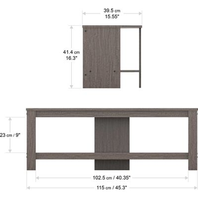 AVF Calibre CA115GRE 1150 mm TV Stand - Grey Oak, Silver/Grey