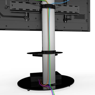 AVF Eno FSL600ENSB 600 mm TV Stand with Bracket - Silver & Black, Black,Silver/Grey