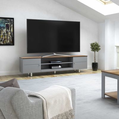 AVF Whitesands FS1900WSSG 1900 mm TV Stand - Grey & Rustic Wood, Silver/Grey