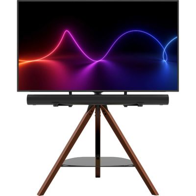 AVF Hoxton FSLK1001HOXDWB Tripod TV Stand with Bracket - Dark wood, Brown