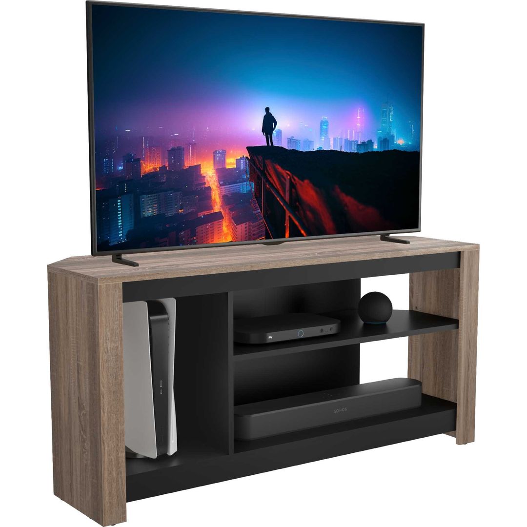 AVF Calibre Alto Gaming 1200 mm TV Stand for up to 60" TVs - Rustic Sawn Oak & Black, Black,Brown - Image 1