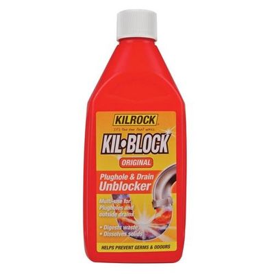 Kilrock KB500 Kil-Block Original Plughole & Drain Unblocker 500Ml - Thumbnail 2