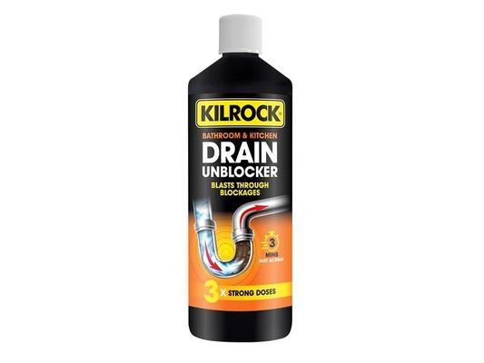 Kilrock DRAIN 1L Bathroom & Kitchen Drain Unblocker 1 Litre