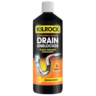 Kilrock DRAIN 1L Bathroom & Kitchen Drain Unblocker 1 Litre - Thumbnail 2