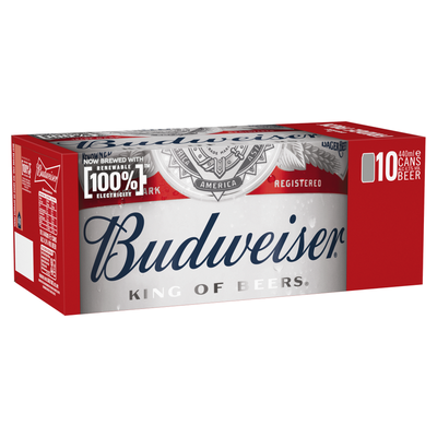 Budweiser Lager Beer Cans 10x440ml