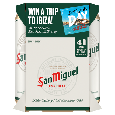 San Miguel Premium Lager Beer Cans 4x440ml
