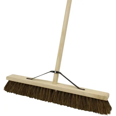 4Trade Bassine Wooden Broom with Metal Support Bracket, 610mm - Thumbnail 2