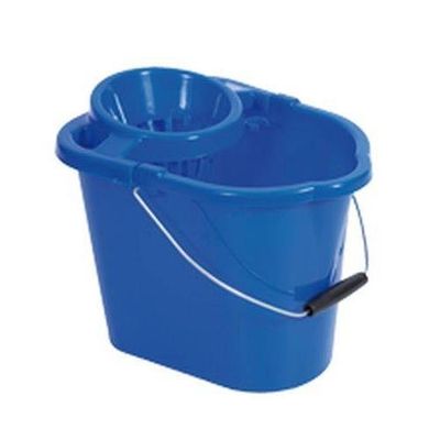 Valuex Plastic Mop 15L Bucket With Wringer And Handle Blue 0907053