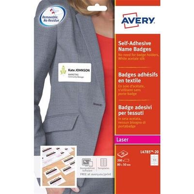 Avery L4785-20 self-adhesive label Rounded rectangle Removable White 2