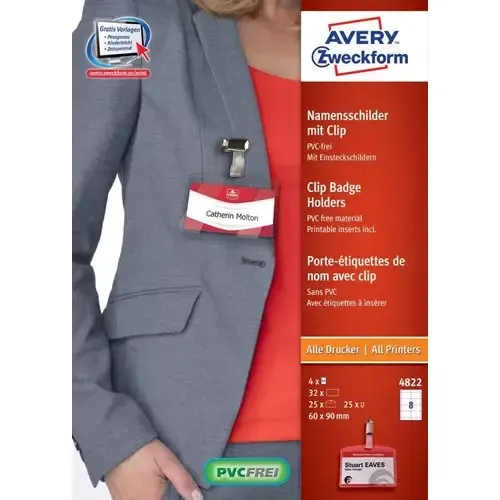 Avery 4822 non-adhesive label 32 pc(s) Transparent White Rectangle - Image 1