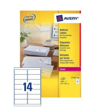 Avery L7163-500 addressing label Self-adhesive label White - Image 1