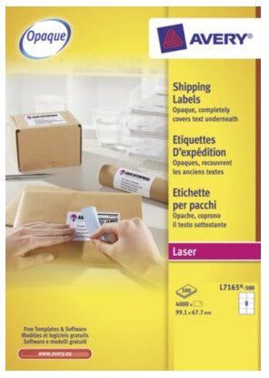 Avery L7165-500 self-adhesive label White 4000 pc(s)