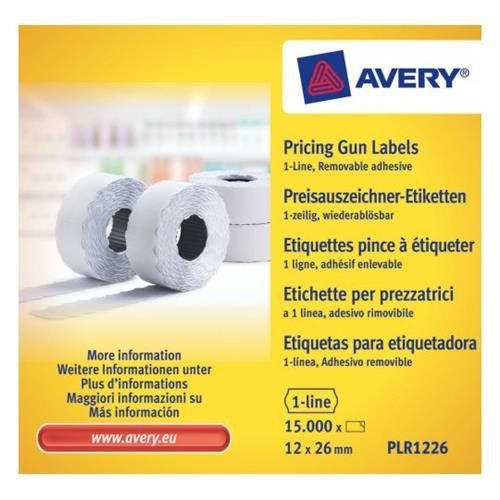 Avery PLR1226 self-adhesive label Price tag White 15000 pc(s) - Image 1
