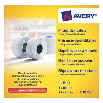 Avery PLR1226 self-adhesive label Price tag White 15000 pc(s)