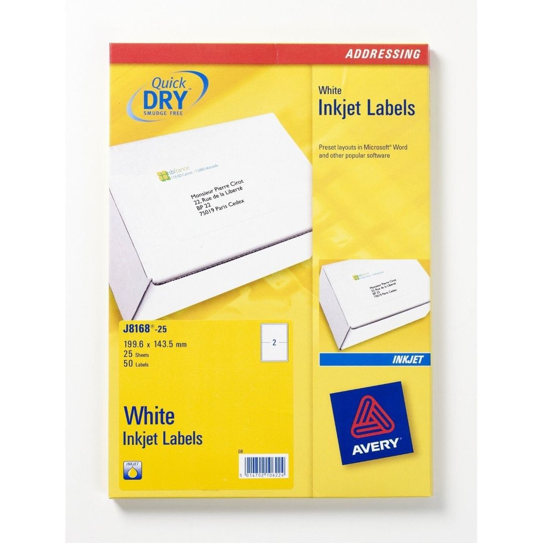Avery J8168-25 addressing label White - Image 1