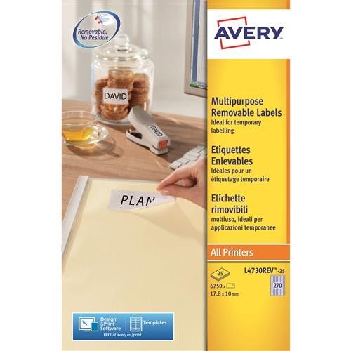Avery L4730REV-25 printer label White Self-adhesive printer label - Image 1