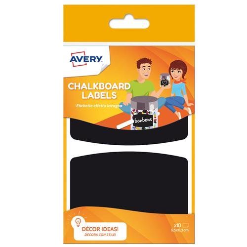 Avery UK Chalkboard Labels Reusable 95 x 63 mm Black (Pack 10 Labels) - ARDO10.UK - Image 1