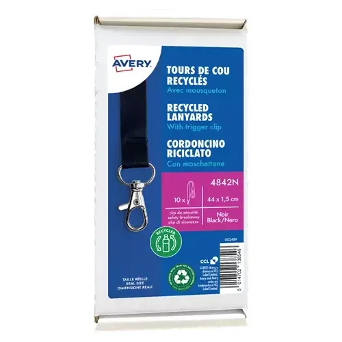 Avery 4842N identity badge/badge holder Metal Polyethylene terephthalate (PET) 10 pc(s) - Image 1
