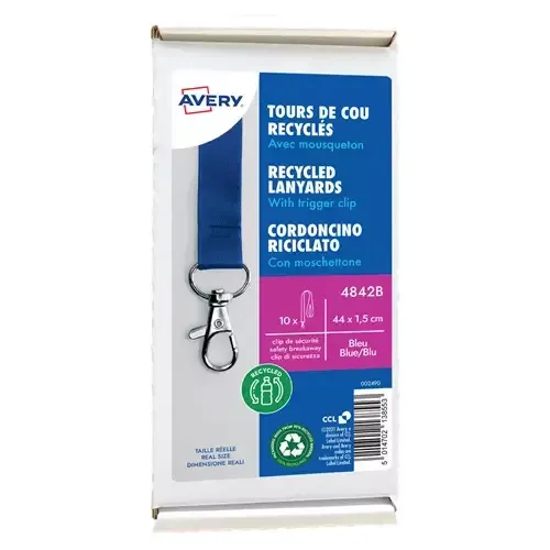 Avery 4842B identity badge/badge holder Metal Polyethylene terephthalate (PET) 10 pc(s) - Image 1