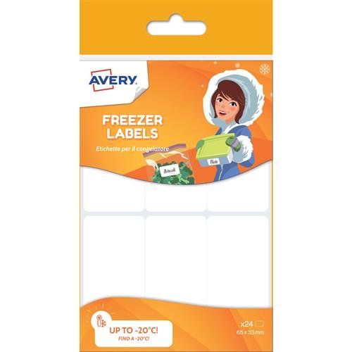 Avery UK Freezer Label with special low temperature adhesive up to -20 degrees C 63.5 x 33 mm White (Pack 24 Labels) - CONG24.UK - Image 1