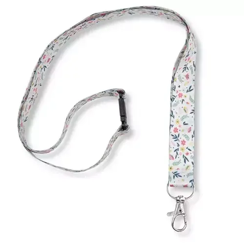 Avery Recycled Floral Pre-Printed Lanyard with 2cm Wide Carabiner (Pack 1) - R4828F-1 - Image 1