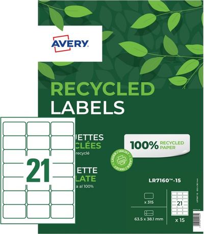 Avery LR7160-15 printer label White Self-adhesive printer label