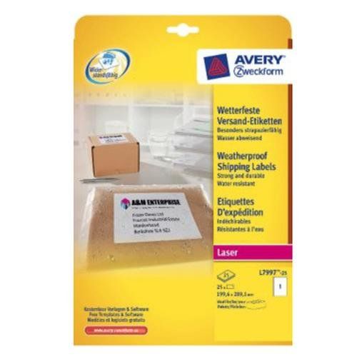 Avery L7997-25 printer label White - Image 1