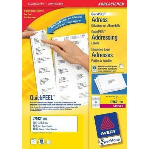 Avery L7162-100 addressing label White - Image 1