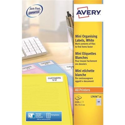 Avery L7656-25 printer label White