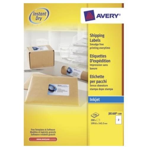 Avery J8168-100 self-adhesive label White 200 pc(s) - Image 1