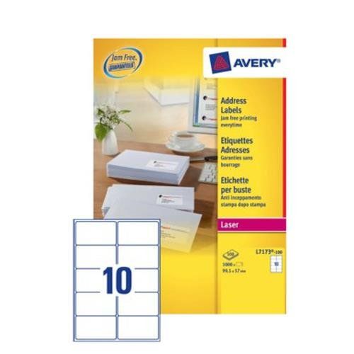 Avery L7173-100 addressing label Self-adhesive label White - Image 1