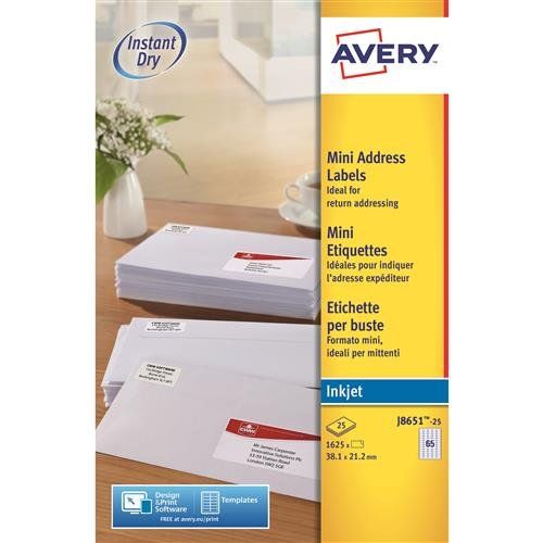 Avery J8651-25 printer label White - Image 1