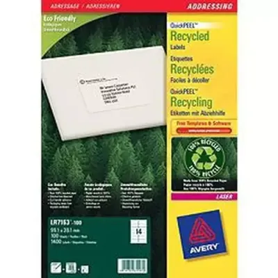 Avery QuickPEEL self-adhesive label White 1400 pc(s) - Thumbnail 2