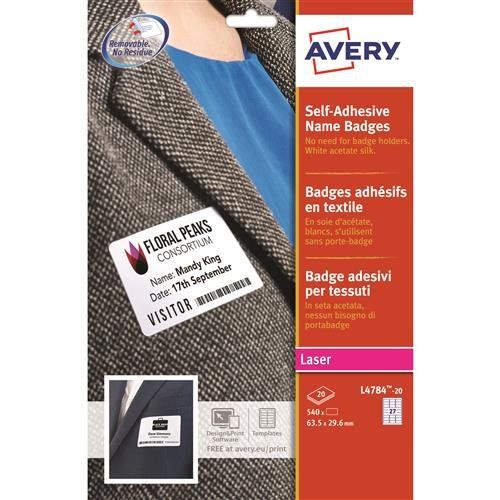 Avery L4784-20 printer label White Self-adhesive printer label - Image 1