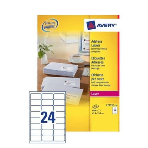 Avery L7159-250 addressing label White Self-adhesive label - Image 1