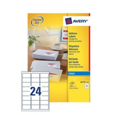 Avery J8159-100 addressing label White Self-adhesive label