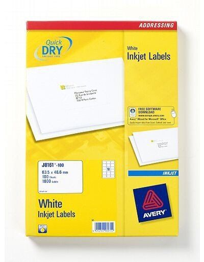 Avery J8161-100 self-adhesive label White 1800 pc(s) - Image 1