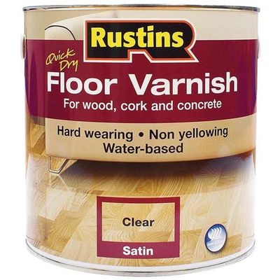 Rustins AFCS1000 Quick Dry Floor Varnish Satin 1 Litre - Thumbnail 2
