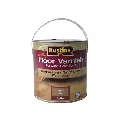 Rustins AFLO2500 Quick Dry Coloured Floor Varnish Light Oak 2.5 Litre