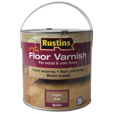 Rustins AFLO2500 Quick Dry Coloured Floor Varnish Light Oak 2.5 Litre - Thumbnail 2